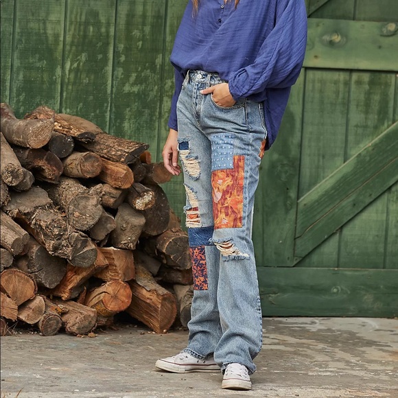 Free People BellaDonna Patchwork Jeans - Picture 3 of 11